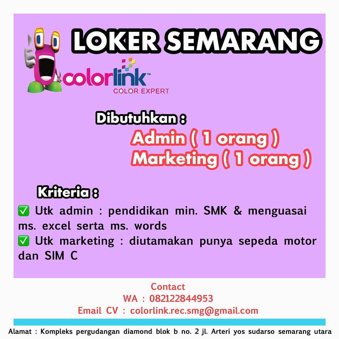 Loker Semarang ColorLink Color Expert